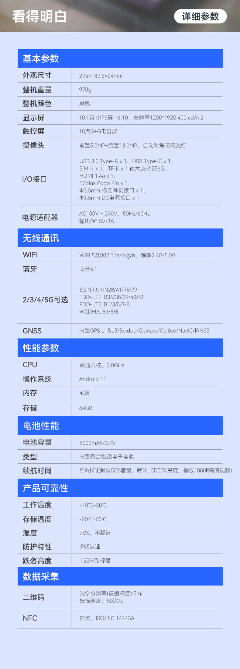 10.1英寸三防加固平板,Android系统平板