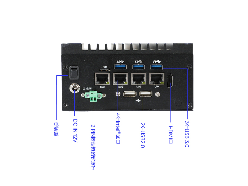 嵌入式无风扇工控机,酷睿11代i3/i5/i7/赛扬处理器,DTB-3670-1185